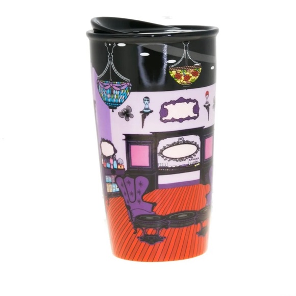 STARBUCKS NIB ANNA SUI 2016 TRAVEL MUG ROSE STRIPES & BOUTIQUE and TOTE BAG SET - Picture 7 of 9